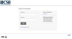 Desktop Screenshot of csbdirectbanking.com